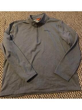 Merrell Lightweight Fleece 1/4 Zip Pullover Sweater Size XL Gray